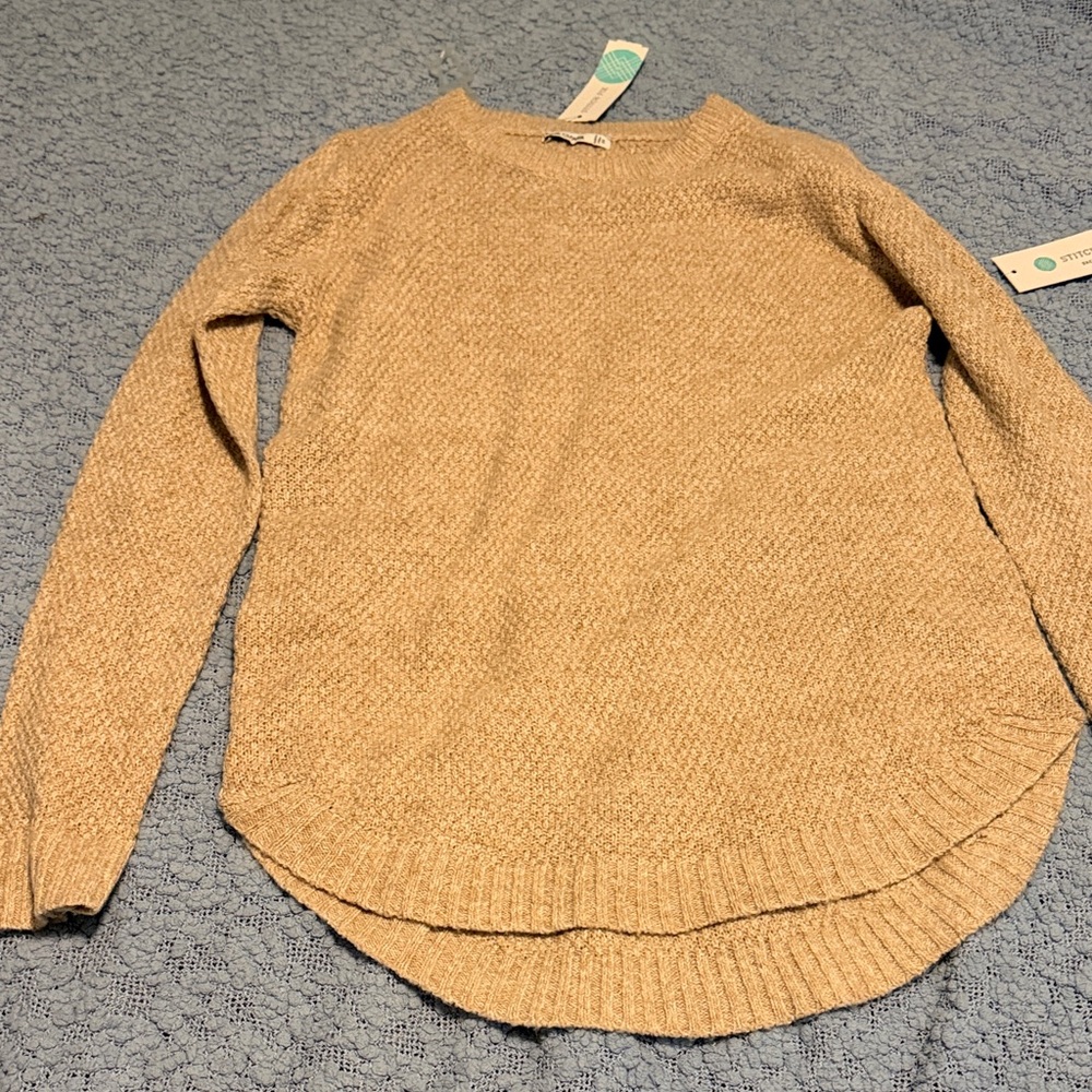 Pink Clover Beige Crew Neck Sweater